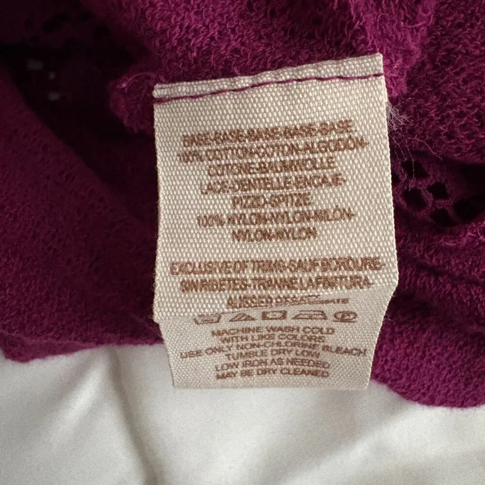 Free People I'm Your Baby Lace Crochet Pullover Plum Boho Preppy S